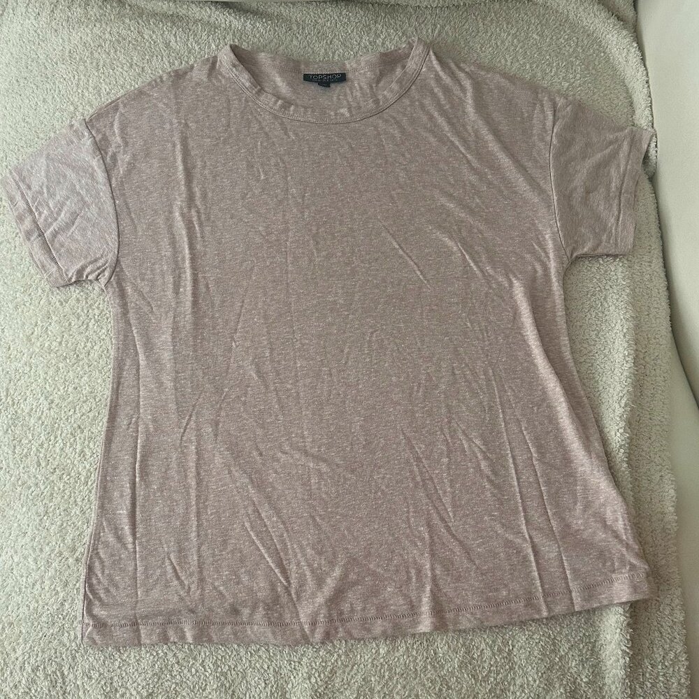 Topshop Short Sleeve Tee Size 8 Light Pink